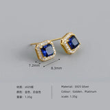 925 Sterling Silver Dark Zircon Stud Earrings