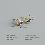 925 Sterling Silver Dark Zircon Stud Earrings