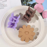 Women Plastic Hair Claws Crab Clamps Flower Shape Hair Clips Headwear