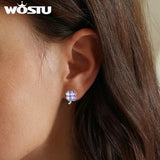 925 Sterling Silver Four Leaf Clover Earrings Fine Jewelry Lucky Gift