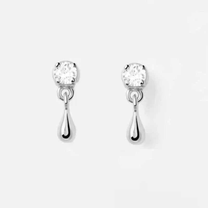 925 Silver CZ Drop Earring Piercing Jewelry