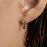 925 Silver CZ Drop Earring Piercing Jewelry