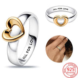 Heart Radiant Two-tone Ring 925 Sterling Silver