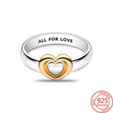 Heart Radiant Two-tone Ring 925 Sterling Silver