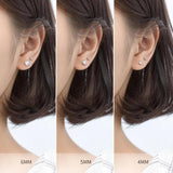 Clear CZ Round Studs Earrings 925 Sterling Silver