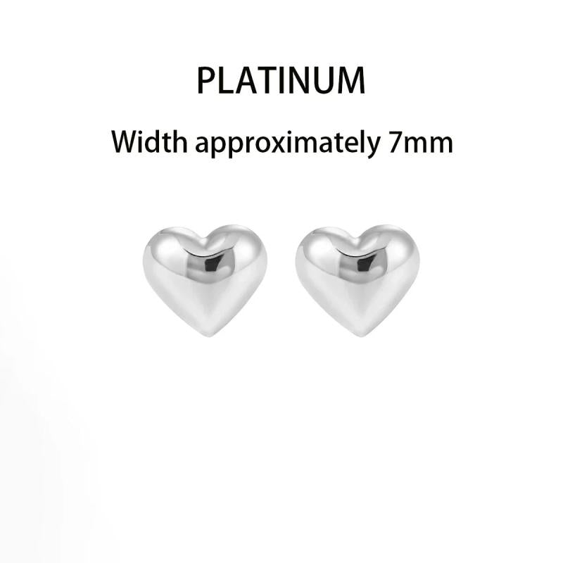 S925 Sterling Silver Heart-Shaped Earrings for Women