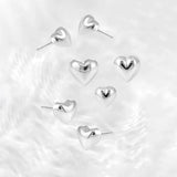 S925 Sterling Silver Heart-Shaped Earrings for Women