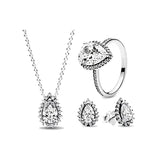 925 Silver Light Droplet Heart Snow Set - DIY Jewelry