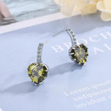 925 Silver Crystal Heart Stud Earrings Women Girl Gift FQL21355