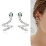 Silver Needle Snake Personality Earrings for Women