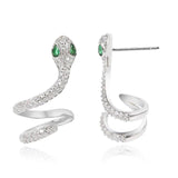 Silver Needle Snake Personality Earrings for Women