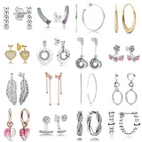 925 Silver Twist Of Faith Hoops Earrings With Crystal