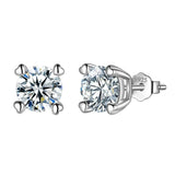 Heart Shape Moissanite Stud Earrings - 925 Silver Ear Jewelry for Wedding