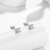 Heart Shape Moissanite Stud Earrings - 925 Silver Ear Jewelry for Wedding