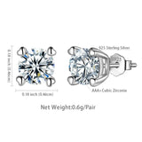 Heart Shape Moissanite Stud Earrings - 925 Silver Ear Jewelry for Wedding