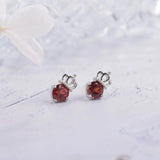 Diopside Amethyst Garnet Earrings Crown s925 Sterling Silver Crystal Studs