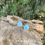 925 Silver Moonstone Stud Earrings Allergy-Free Jewelry