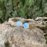 925 Silver Moonstone Stud Earrings Allergy-Free Jewelry