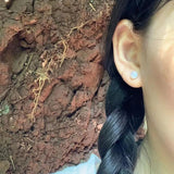 925 Silver Moonstone Stud Earrings Allergy-Free Jewelry