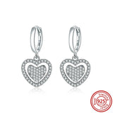 925 Silver Sparkling Hoop Earrings Star Moon Butterfly Stud Women Jewelry