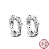 925 Silver Sparkling Hoop Earrings Star Moon Butterfly Stud Women Jewelry