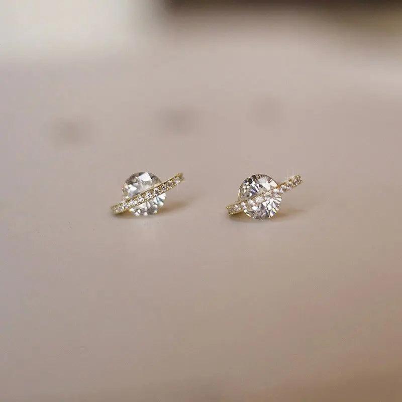 S925 Zircon Planet Earrings for Women - Temperament Jewelry