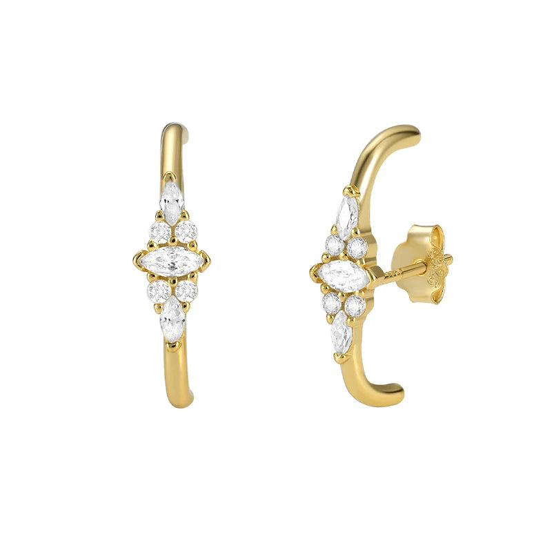 925 Silver Flower Cartilage Ear Wrap Earrings