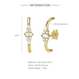 925 Silver Flower Cartilage Ear Wrap Earrings