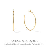 C-shaped Water Drop CZ 925 Silver Stud Earring