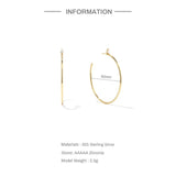 C-shaped Water Drop CZ 925 Silver Stud Earring