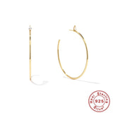 C-shaped Water Drop CZ 925 Silver Stud Earring
