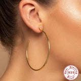C-shaped Water Drop CZ 925 Silver Stud Earring