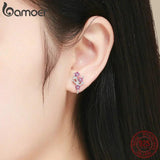 925 Silver Wintersweet Plum Flower Stud Earrings - BSE040