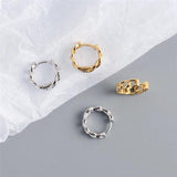 925 Silver Punk Hip-Hop Link Chain Stud Earrings