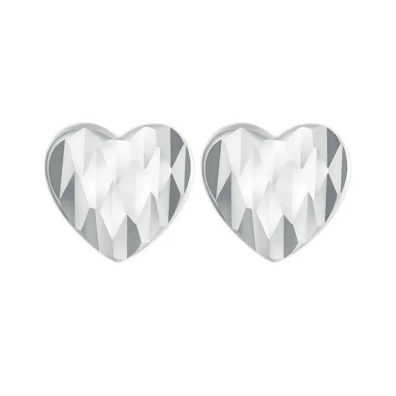 925 Silver Heart Shape Stud Earrings for Women Hypoallergenic