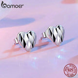 925 Silver Heart Shape Stud Earrings for Women Hypoallergenic