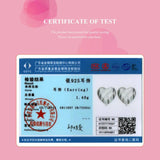 925 Silver Heart Shape Stud Earrings for Women Hypoallergenic