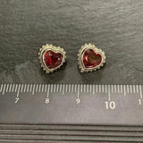 Garnet 925 Silver Stud Earrings Women's Jewelry Gift