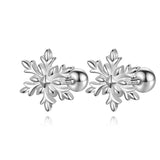 Trustdavis 925 Sterling Silver Snowflakes Stud Earrings