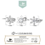 Trustdavis 925 Sterling Silver Snowflakes Stud Earrings