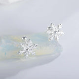 Trustdavis 925 Sterling Silver Snowflakes Stud Earrings