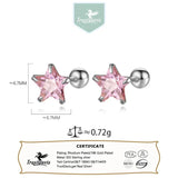 Davis Girls 925 Silver Star CZ Screw Stud Earrings DS4122