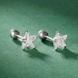 Davis Girls 925 Silver Star CZ Screw Stud Earrings DS4122