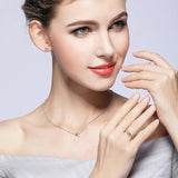 925 Silver Heart to Heart Stud Earrings Engagement Jewelry