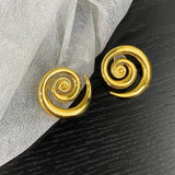925 Silver Needle Geometric Stud Earrings High Brass Earrings