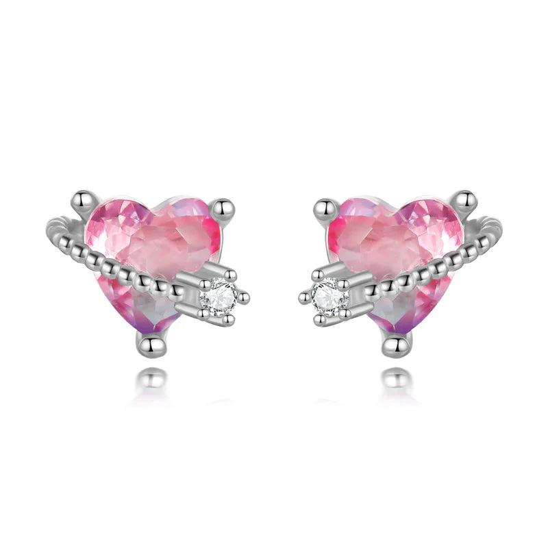 TrustDavis Zircon Heart Star Earrings for Daughter