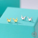 925 Silver Paper Crane Stud Earrings Romantic 14k Jewelry