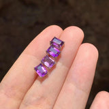 4MM Amethyst Stud Earrings 925 Silver Vintage Gift Jewelry
