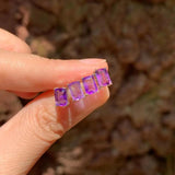 4MM Amethyst Stud Earrings 925 Silver Vintage Gift Jewelry