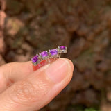 4MM Amethyst Stud Earrings 925 Silver Vintage Gift Jewelry
